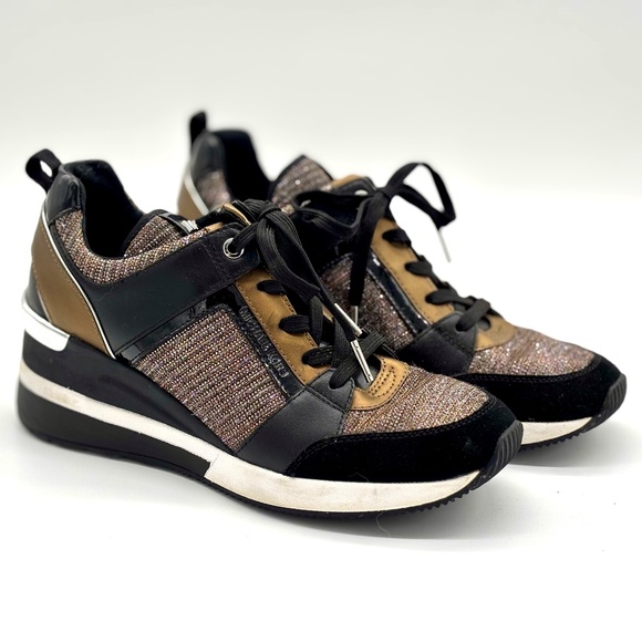 Michael Kors Georgie Chain-Mesh and Leather Trainer Size 8 - Picture 1 of 8